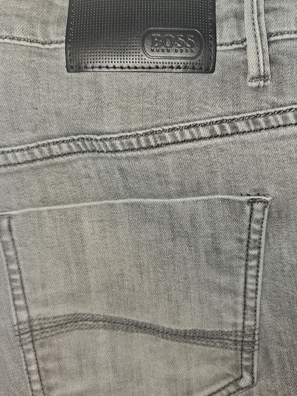 Hugo Boss Gray Stretch Denim Jeans Waist Label Detail 32/34